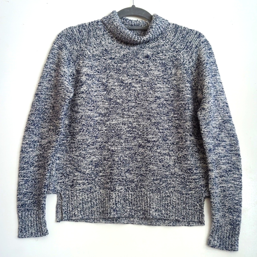 Madewell Blue Marled Raglan Turtleneck Sweater size XS